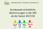 Veränderte Wettspielordnung (WO) !!!